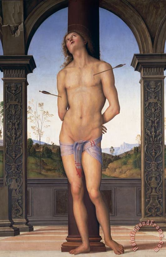 St Sebastian painting - Pietro Perugino St Sebastian Art Print
