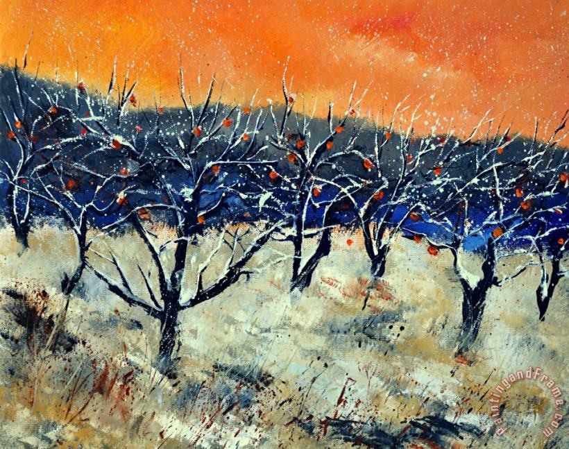 Appletrees In Winter painting - Pol Ledent Appletrees In Winter Art Print