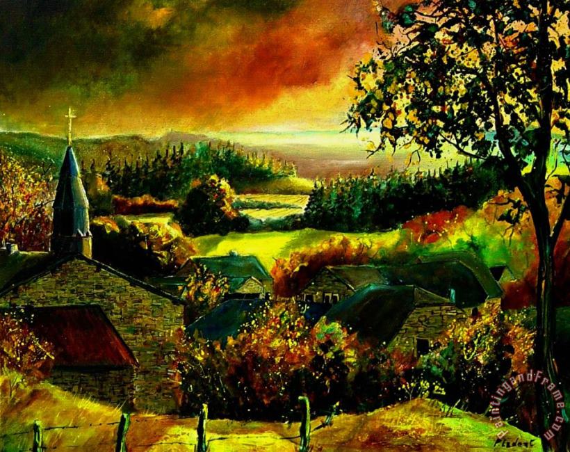 Autumn In Our Village Ardennes painting - Pol Ledent Autumn In Our Village Ardennes Art Print