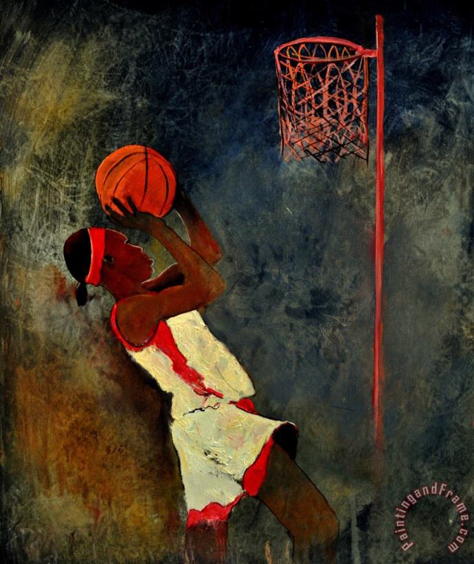 Basketball Player painting - Pol Ledent Basketball Player Art Print