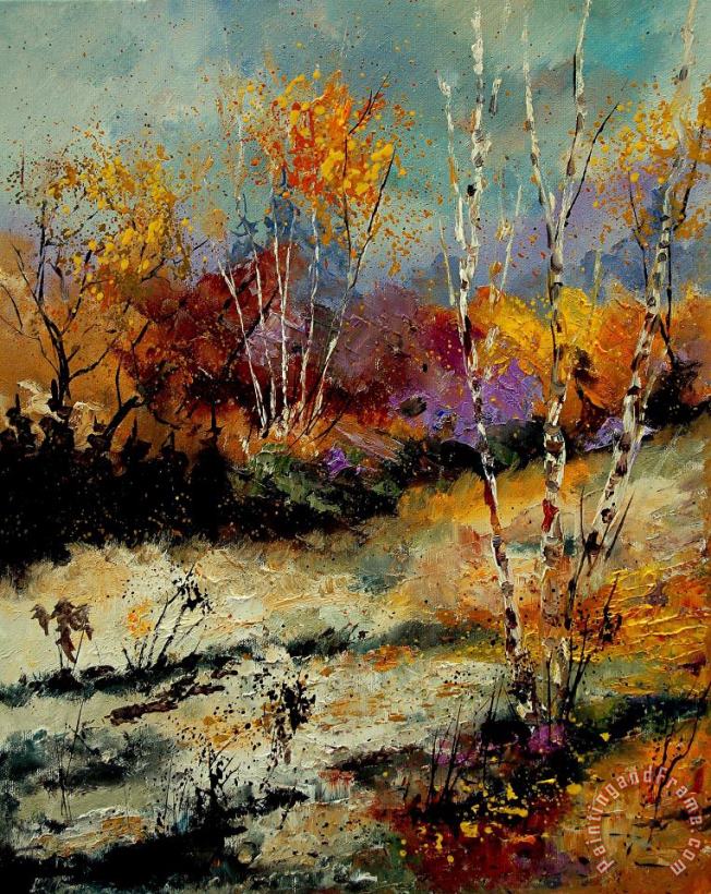 Birchtrees 459090 painting - Pol Ledent Birchtrees 459090 Art Print