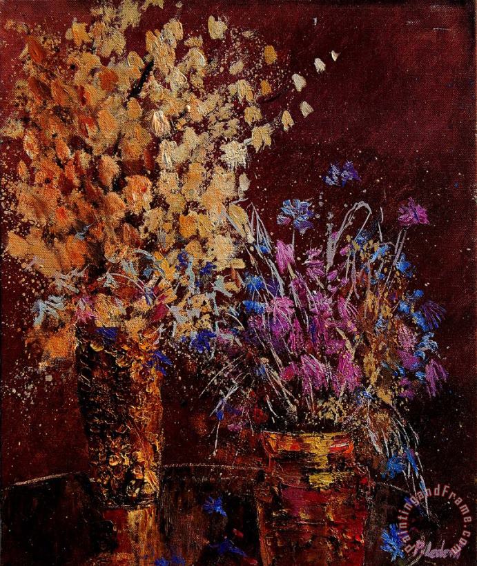 Bunch of dried flowers painting - Pol Ledent Bunch of dried flowers Art Print