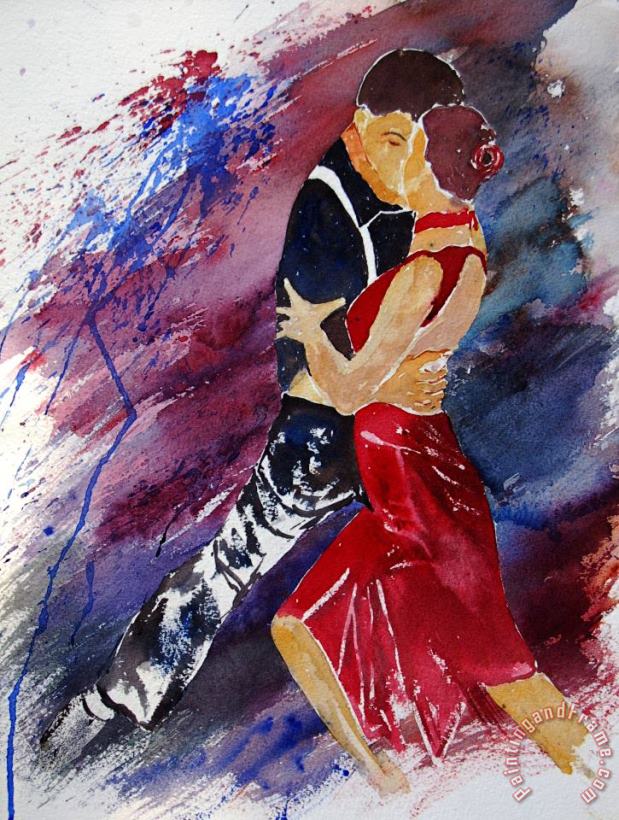 Dancing tango painting - Pol Ledent Dancing tango Art Print