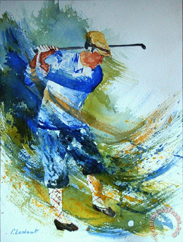 Pol Ledent Golf Player Art Painting