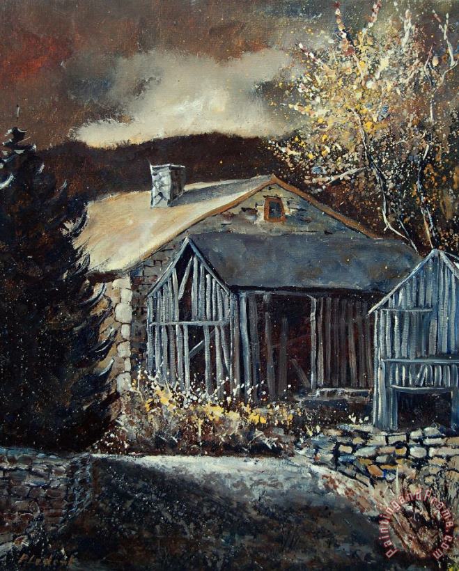 Pol Ledent Old Barns Art Painting