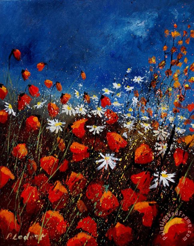 Red Poppies 451108 painting - Pol Ledent Red Poppies 451108 Art Print