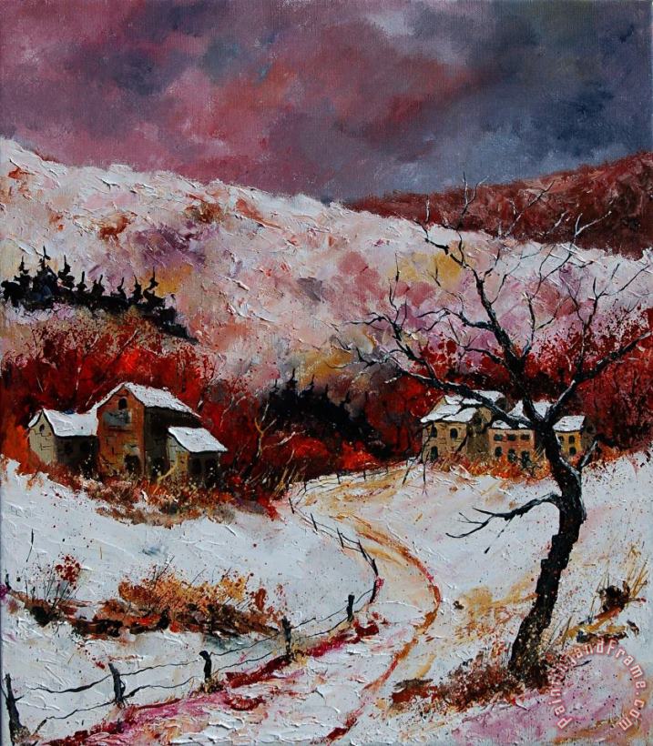 Pol Ledent Snow In The Ardennes 78 Art Painting