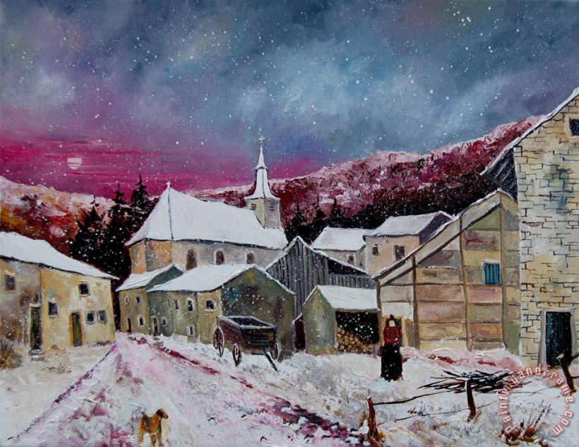 Snow Is Falling painting - Pol Ledent Snow Is Falling Art Print