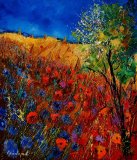 Summer landscape with poppies by Pol Ledent