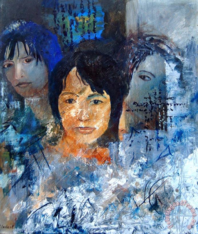 Three Faces painting - Pol Ledent Three Faces Art Print