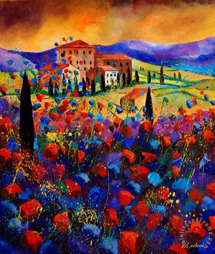 Pol Ledent Tuscany poppies Art Painting