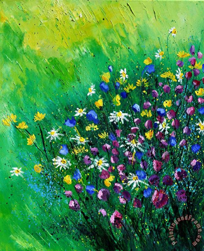 Wild Flowers painting - Pol Ledent Wild Flowers Art Print