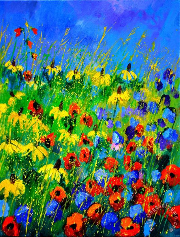 Wild Flowers 452180 painting - Pol Ledent Wild Flowers 452180 Art Print