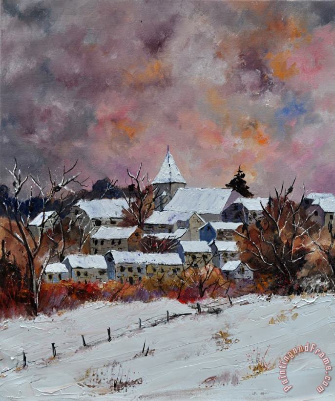 Pol Ledent Winter in Awagne Art Painting