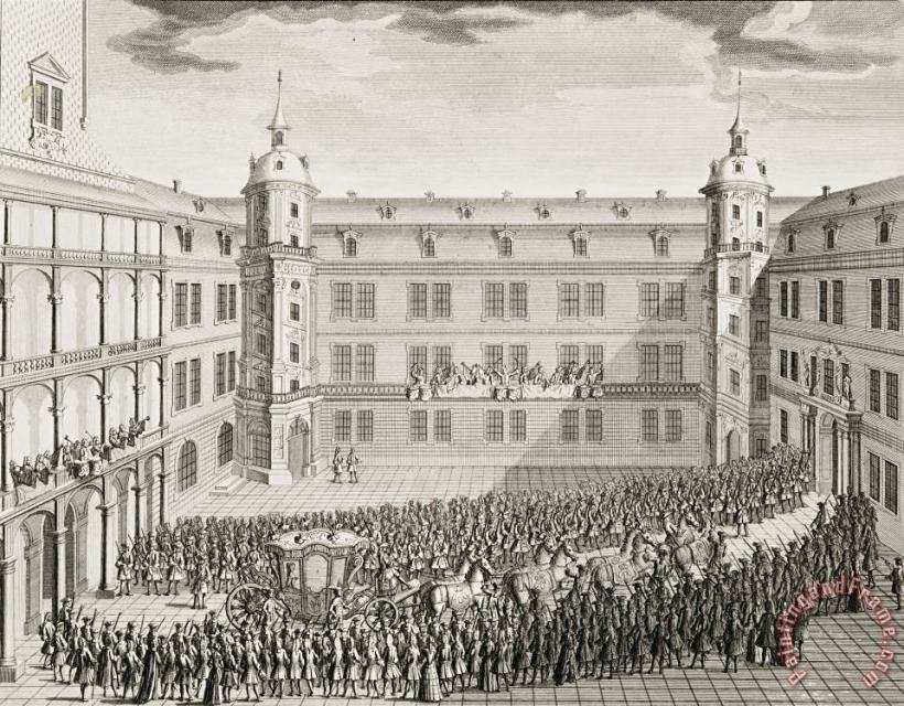 Quirijn Fonbonne Dresden Palace, Great Courtyard at The Arrival of Archduchess Maria Josepha Art Painting