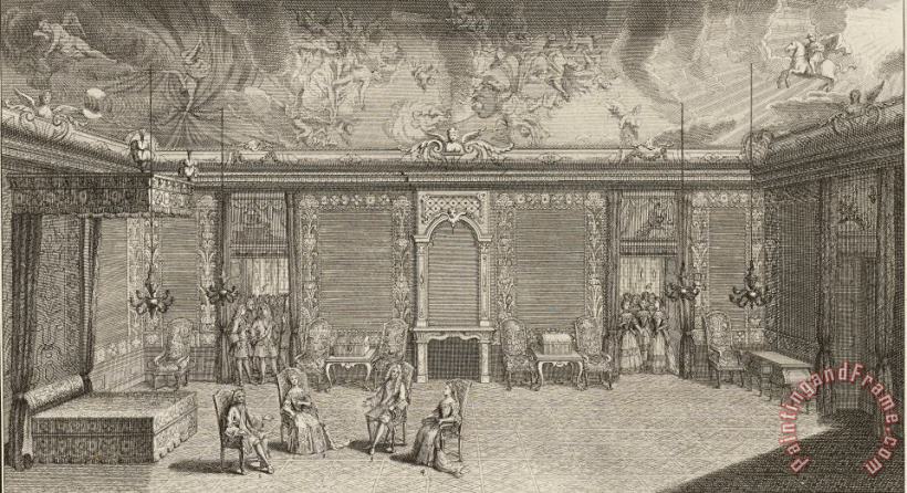 The State Bedroom During The Reception of The Bride at Dresden Palace painting - Quirijn Fonbonne The State Bedroom During The Reception of The Bride at Dresden Palace Art Print