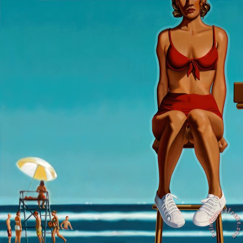Beach Bar painting - R. Kenton Nelson Beach Bar Art Print