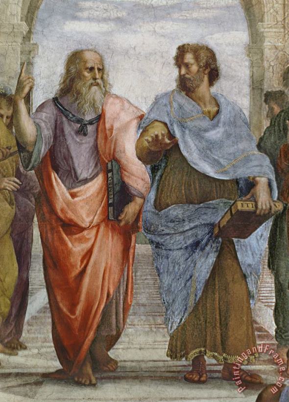 Aristotle And Plato Detail Of School Of Athens painting - Raffaello Sanzio of Urbino Aristotle And Plato Detail Of School Of Athens Art Print