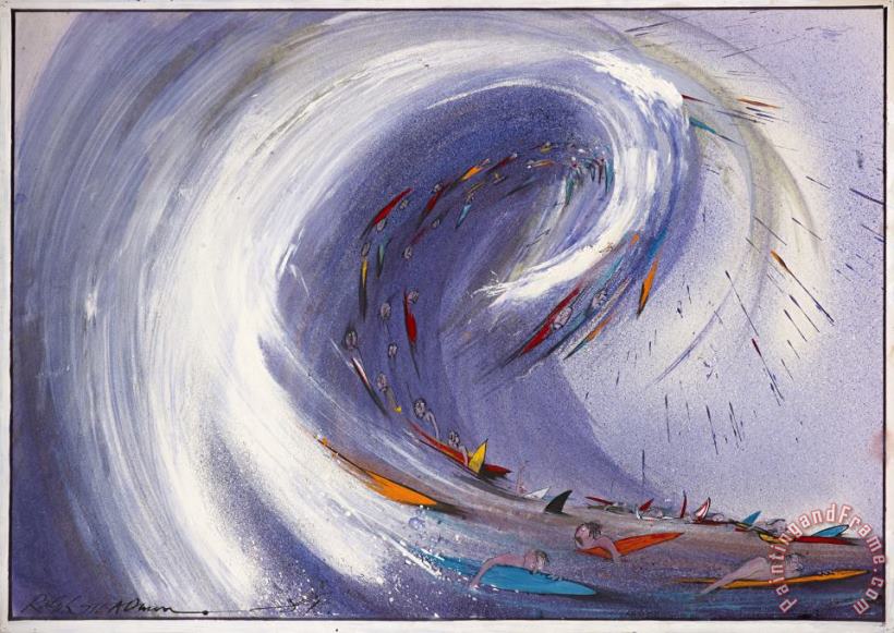 Curse of Lono Surfers painting - Ralph Steadman Curse of Lono Surfers Art Print