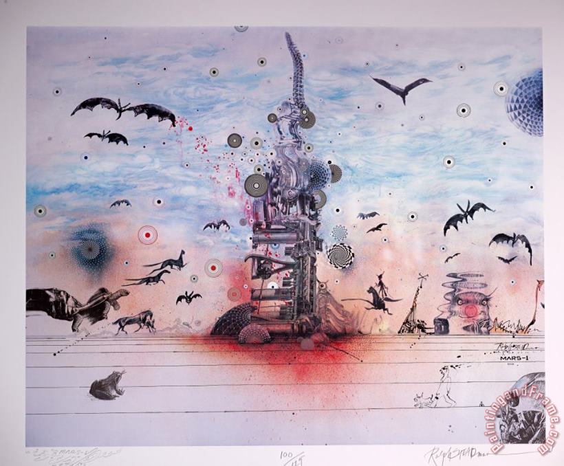 Dystopia with a Glimmer of Hope, 2020 painting - Ralph Steadman Dystopia with a Glimmer of Hope, 2020 Art Print