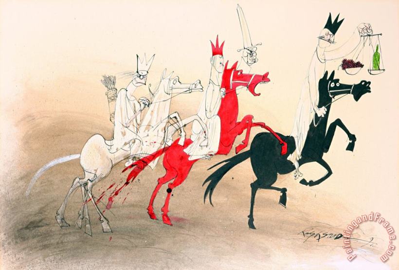 Ralph Steadman Horsemen of The Apocalypse Art Print