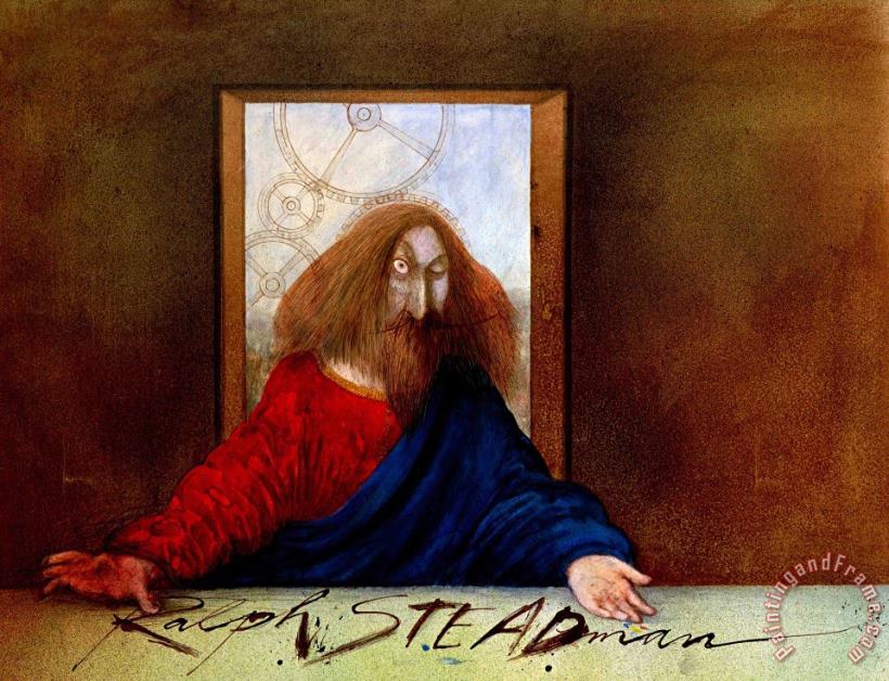 Ralph Steadman I Leonardo Cover Art Painting