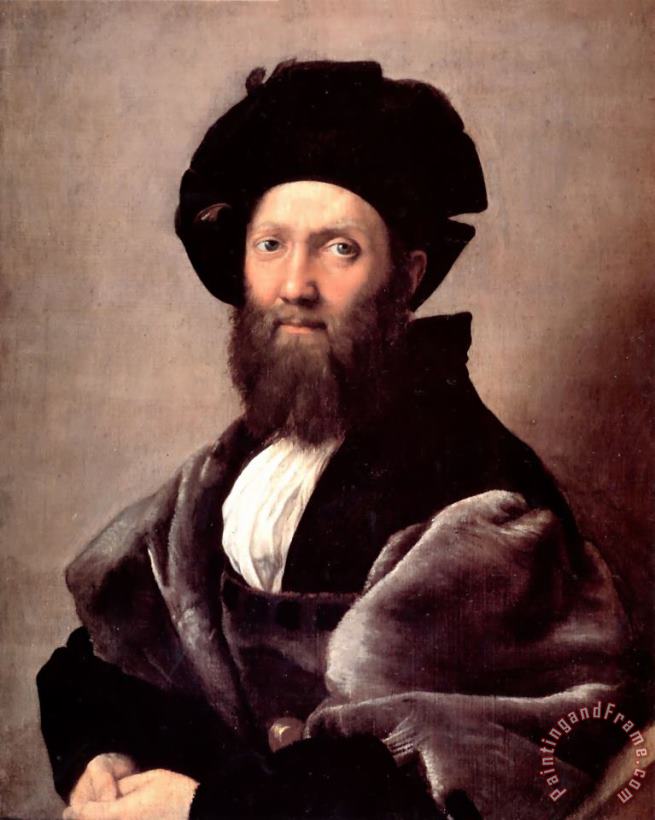 Portrait of Baldassare Castiglione painting - Raphael Portrait of Baldassare Castiglione Art Print