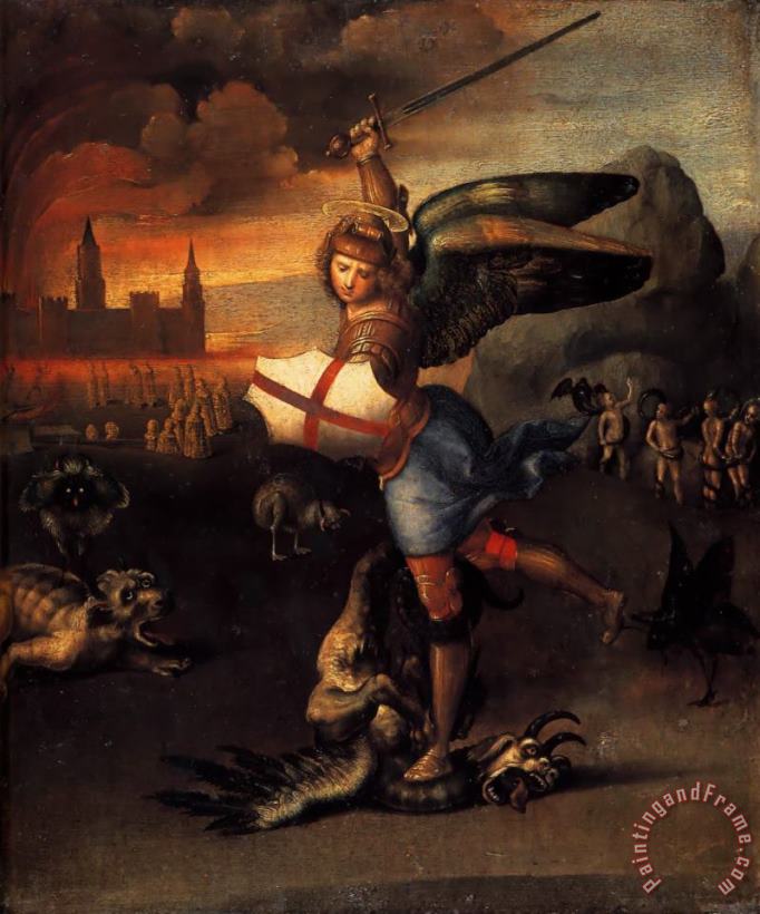 Raphael Saint Michael And The Dragon Art Painting