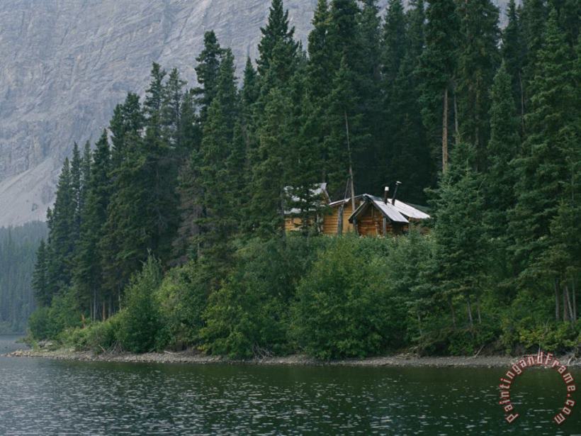 Raymond Gehman A Traditional Hunting And Fishing Lodge Built on Cli Lake Art Print