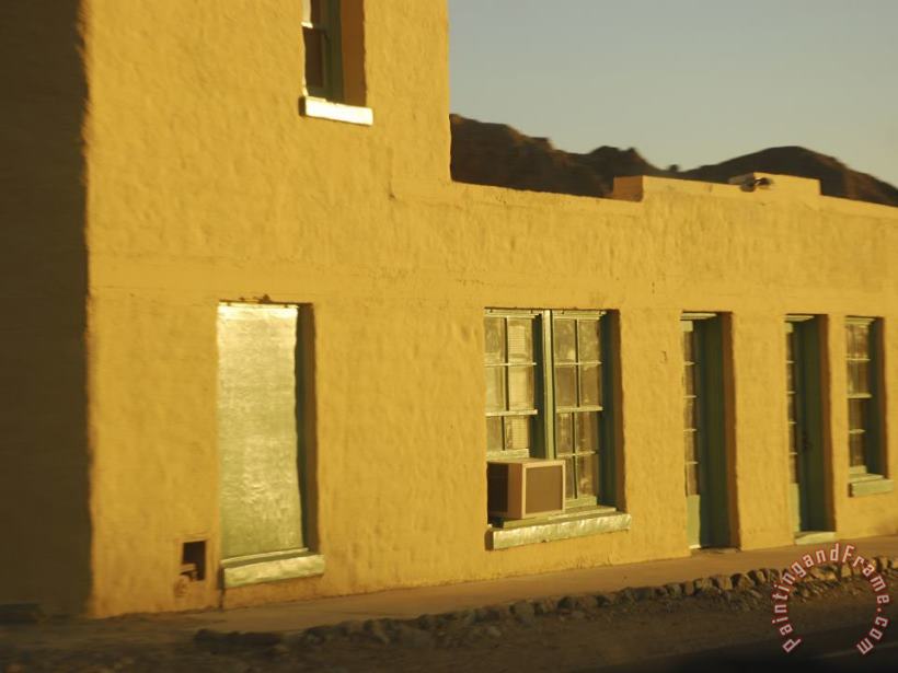 Adobe Building Exterior at Sunset painting - Raymond Gehman Adobe Building Exterior at Sunset Art Print