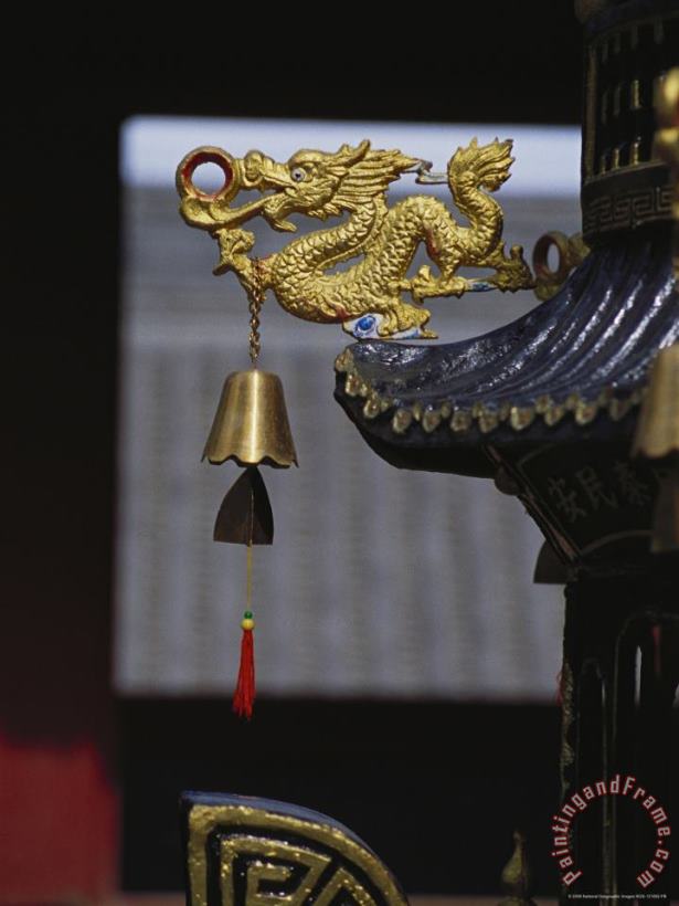 Raymond Gehman An Ornate Bell Decorates The Yunju Temple in Beijing Art Painting