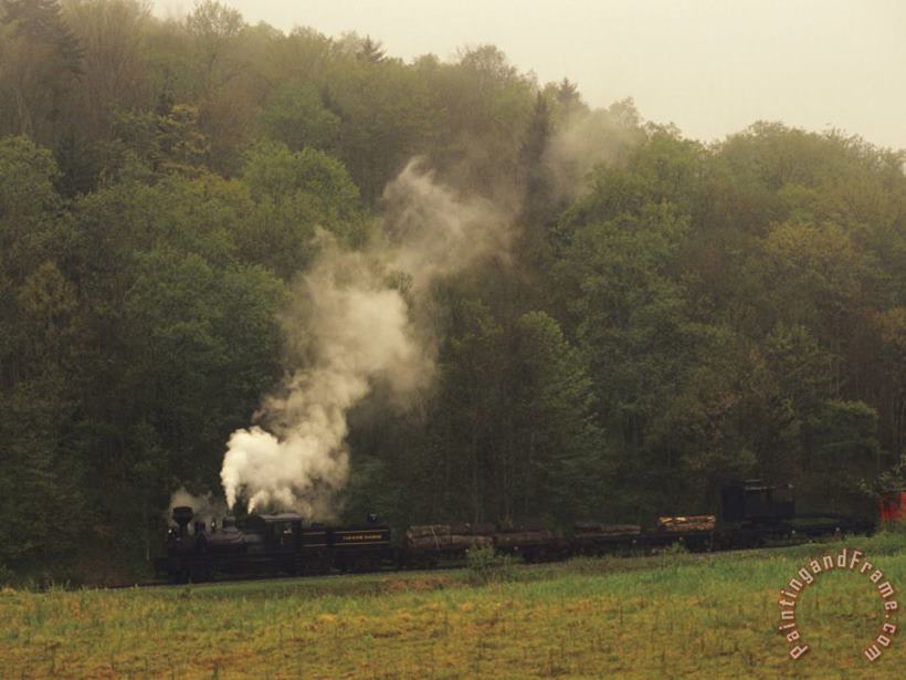 Raymond Gehman Cass Scenic Railroad Running Along The Edge of a Forest Art Painting