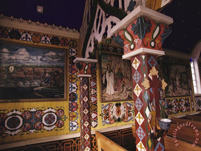 Raymond Gehman Hand Painted Murals on The Church Walls of Our Lady of Good Hope Art Print