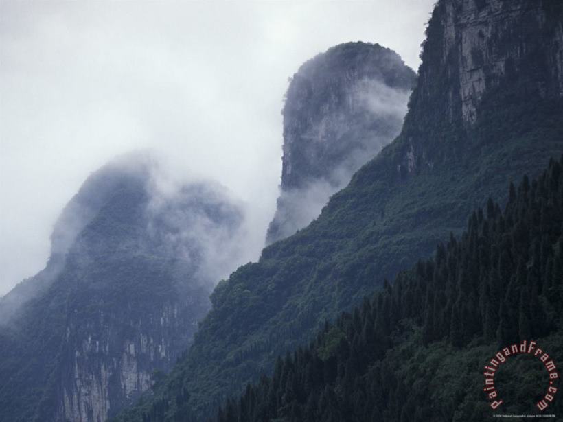 Raymond Gehman Karst Limestone Mountains Above The Li River Guilin Guangxi China Art Print