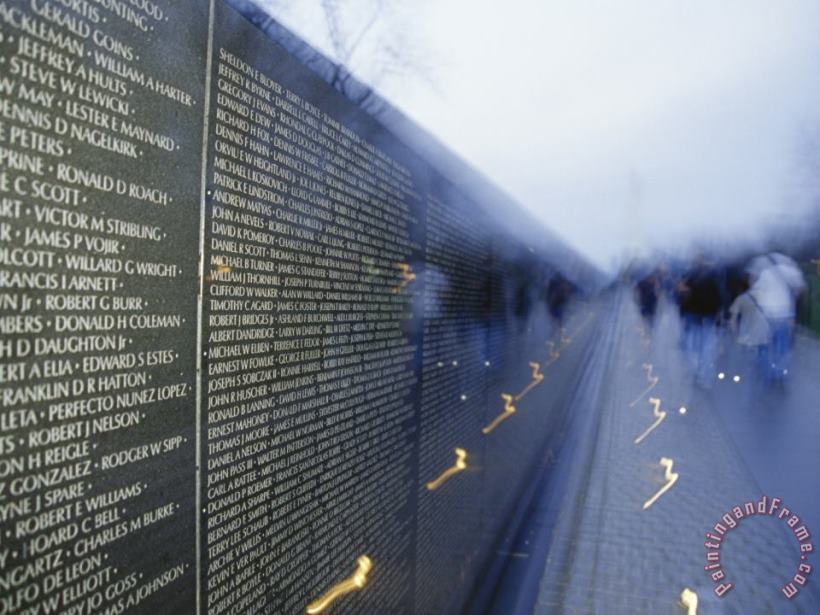 Raymond Gehman Names of Fallen Soldiers Inscribed in Granite at The Vietnam Memorial Art Painting