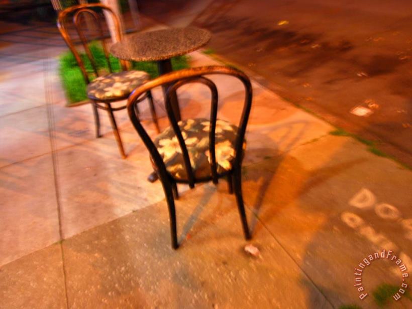 Patio Seating Outside a San Francisco Cafe painting - Raymond Gehman Patio Seating Outside a San Francisco Cafe Art Print