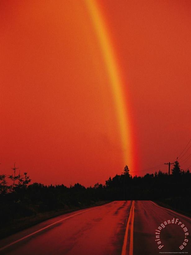 Raymond Gehman Road Heads to The End of a Rainbow Art Painting