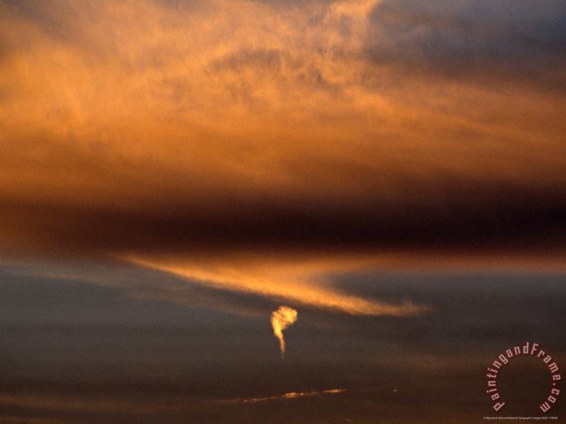 Raymond Gehman Strange Comma Like Cloud Formation at Sunset Art Painting