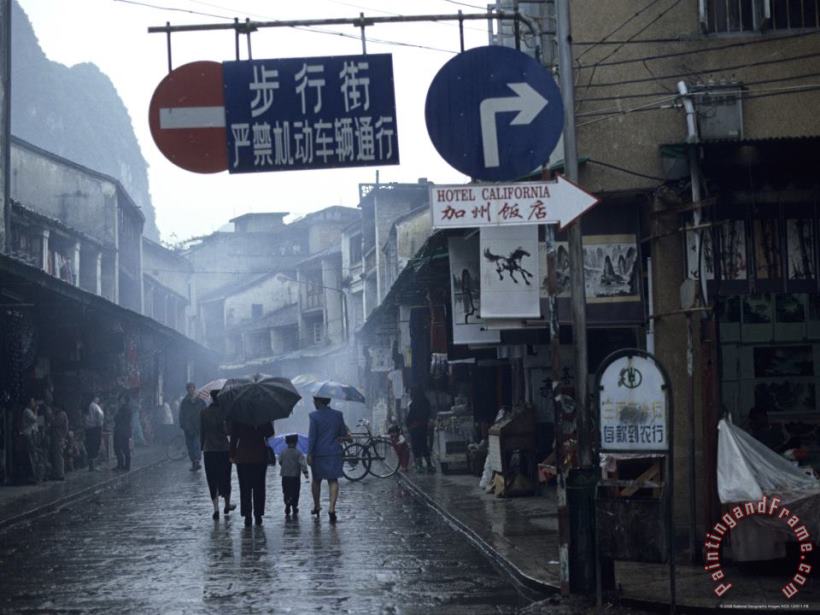 Raymond Gehman Street Scene Town of Yangshuo Near Guilin Guangxi China Art Print