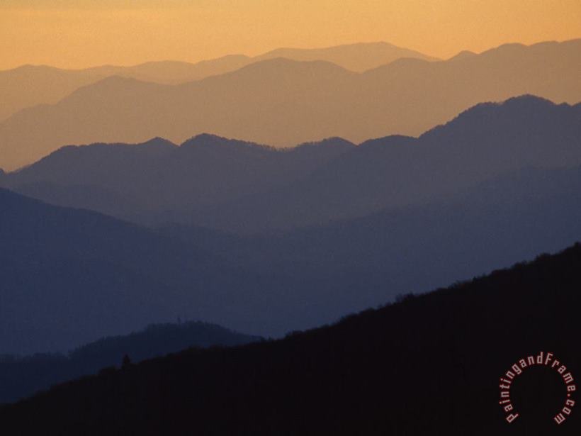 Raymond Gehman Sunset Over The Blue Ridge Mountains Art Painting