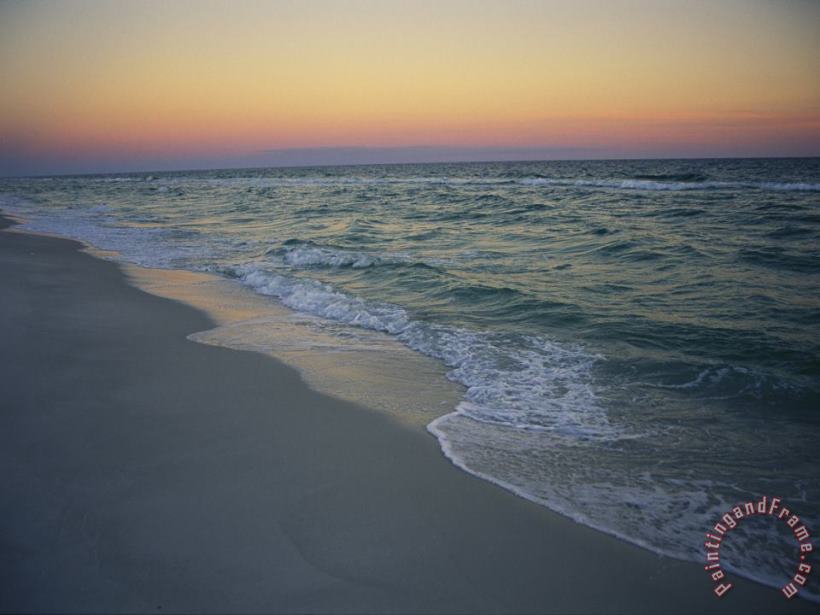 Twilight on a Peaceful Ocean Beach painting - Raymond Gehman Twilight on a Peaceful Ocean Beach Art Print