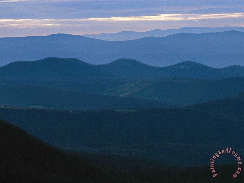 Raymond Gehman Twilight View of The Blue Ridge Mountains Art Print