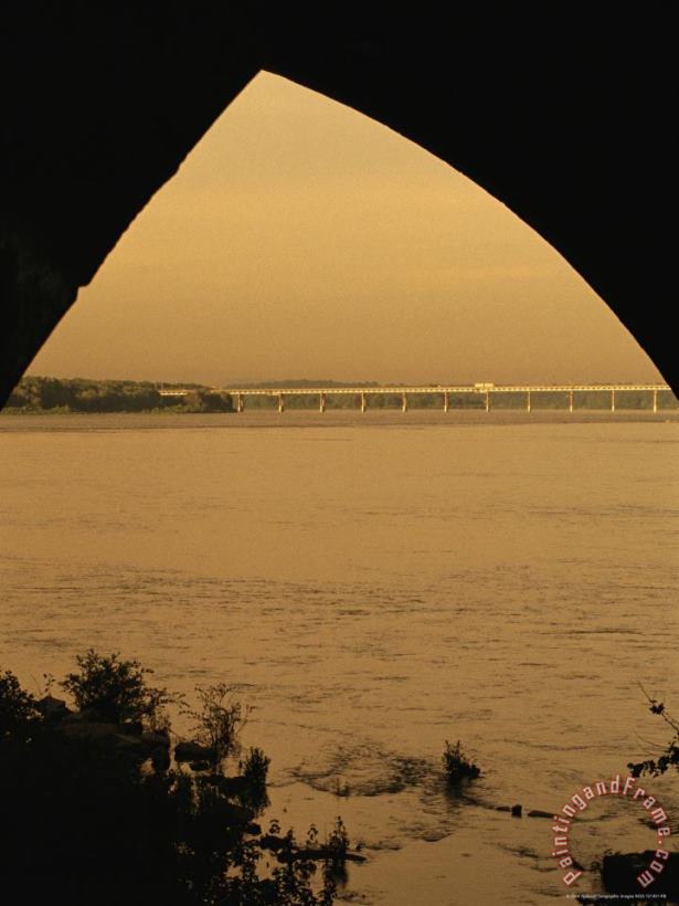 Raymond Gehman View of The Susquehanna River From Under The Rockville Bridge Art Painting