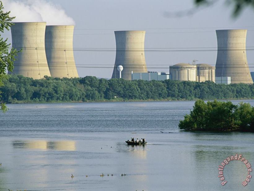Raymond Gehman View of Three Mile Island Nuclear Reactor on The Susquehanna River Art Painting
