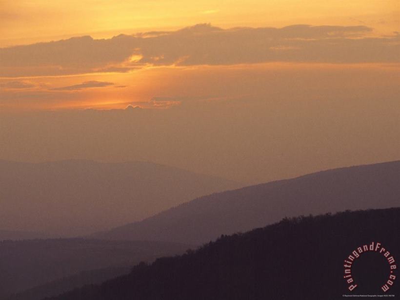 Raymond Gehman View Toward Whitetop in The Appalachian Mountains at Sunset Art Print
