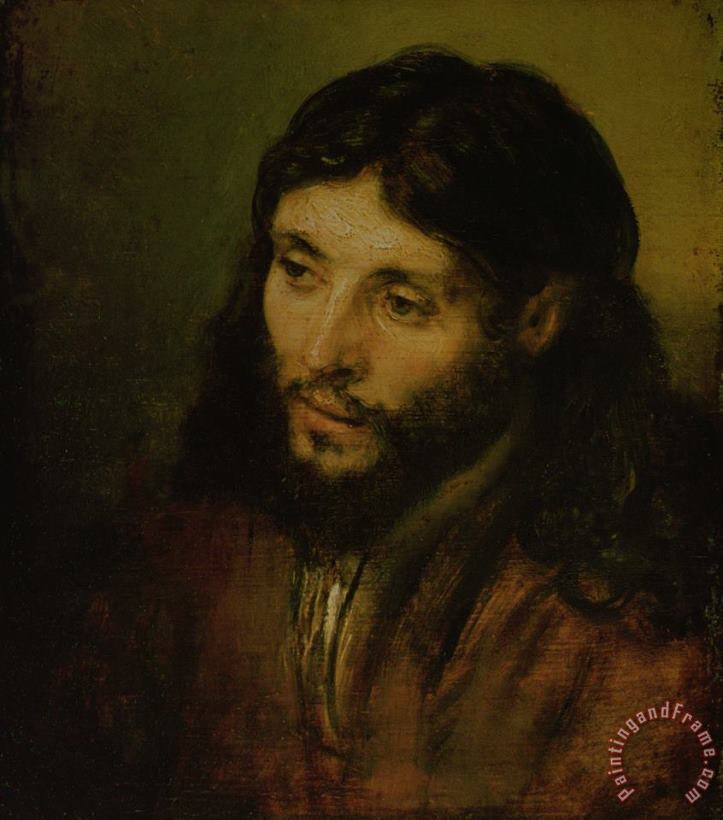 Head of Christ painting - Rembrandt Head of Christ Art Print