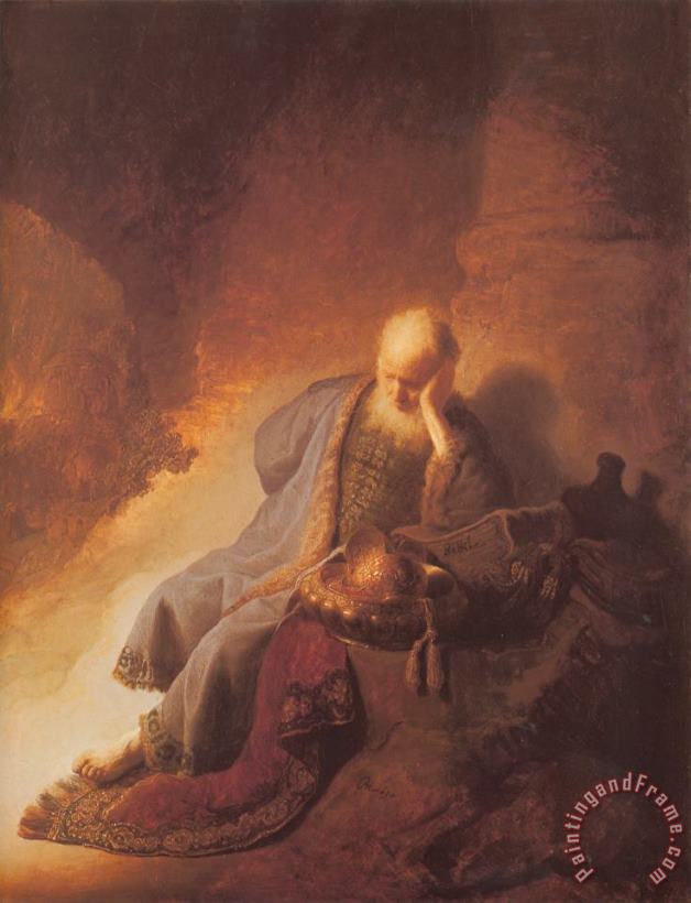 Jeremais Lamenting The Destruction of Jerusalem painting - Rembrandt Jeremais Lamenting The Destruction of Jerusalem Art Print