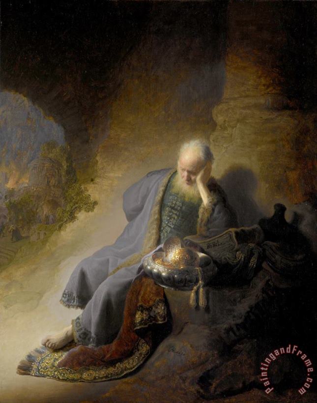 Rembrandt Jeremiah Lamenting The Destruction of Jerusalem Art Painting