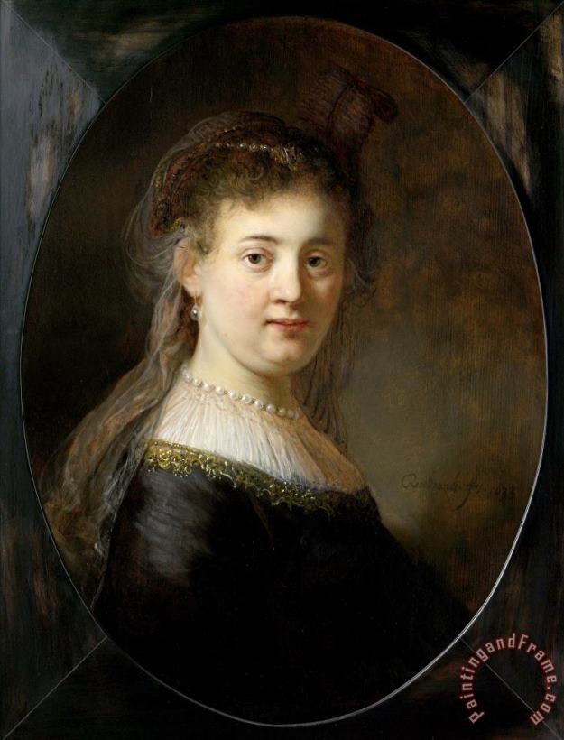 Rembrandt Portrait of Saskia Van Uylenburgh (16121642) Art Painting