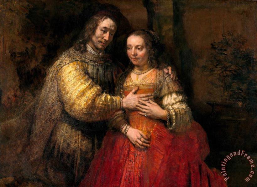 Rembrandt Portrait of Two Figures From The Old Testament, Known As 'the Jewish Bride' Art Painting